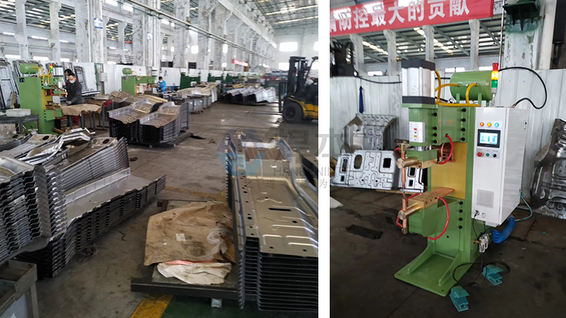 焊本調(diào)試煙臺汽車制造公司中頻點焊機1